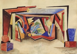 Suprematism stage design for a theatre play by Kirill Zdanevich