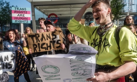 Trans rights activists in London.