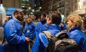 Team of volunteers led by Lee Buss of Evolve preparing to carry out survey of rough sleepers.