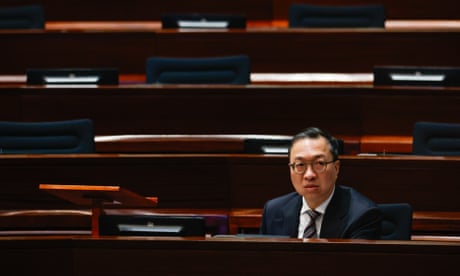 Paul Lam, secretary for justice, attends a reading of Article 23 in Hong Kong.