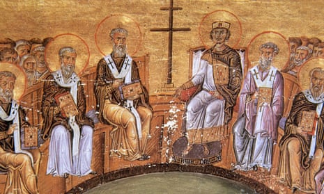Mark Whittow’s book, The Making of Byzantium 600-1025, examined the early history of the Byzantine empire, up to the death of Basil II, seated right by the cross, in this depiction from the 10th century.