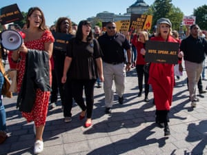 Jane Fonda and other climate protesters march to the Capitol in Washington, DC, earlier this month.