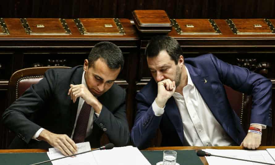 Italy’s deputy prime ministers Luigi Di Maio of Five Star Movement, left, and Matteo Salvini of Lega in Rome earlier this year.
