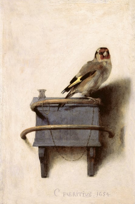 The Goldfinch by Carel Fabritius, who was suspected to have been Vermeer’s tutor.