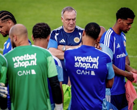 Dick Advocaat hosts a training session of the Curaçao national team in the Netherlands.