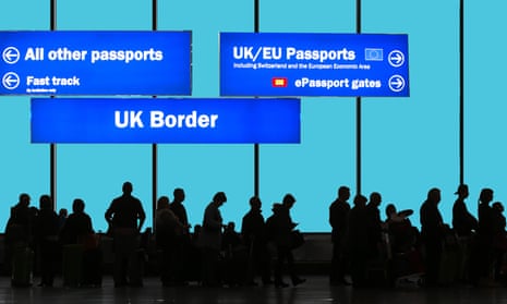 Border control at Heathrow airport