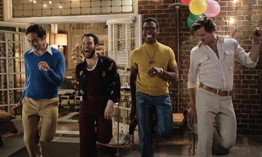 Jim Parsons, Robin De Jesus, Michael Benjamin Washington and Andrew Rannells in The Boys in the Band.