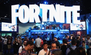 Epic Games’ packed Fortnite booth at this year’s E3 video game expo.