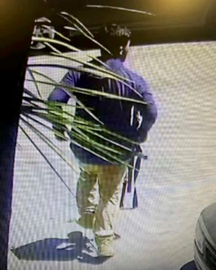 Steven Carrillo, 32, is seen in a still image from surveillance video outside a business near the location where he was arrested in Ben Lomond.