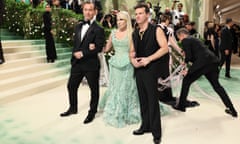 Donatella Versace with Jude Law and Andrew Scott