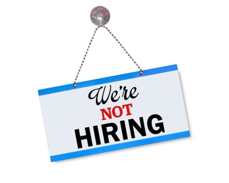 Sign saying 'we're not hiring'