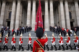 The Household Cavalry march outside St Paul’s Cathedral