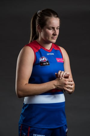 Gamble in her Bulldogs colours