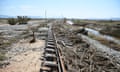 Destroyed railway track in Thessaly, Greece.