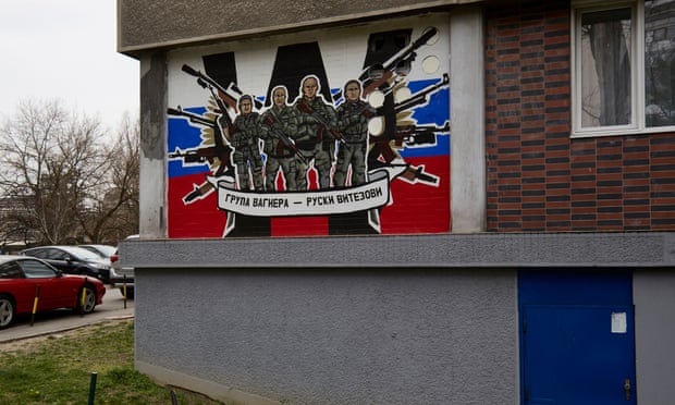 A mural praising Wagner Group and its mercenaries in Belgrade, Serbia