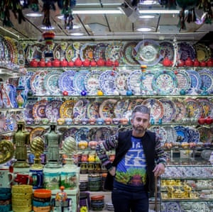Huseyin Erdoğan sells modern and traditional ceramics. The art of Turkish ceramics can be traced back at least as far as the 8th and 9th centuries