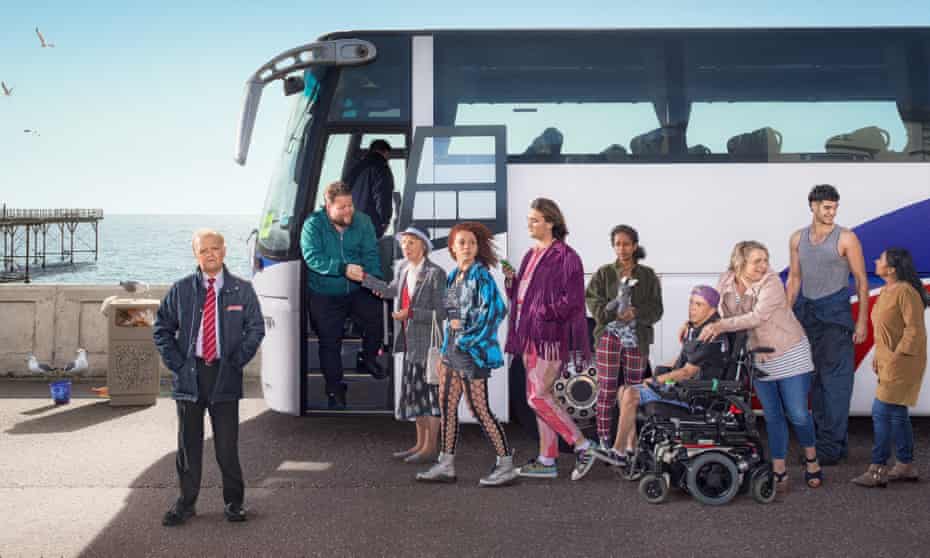 Toby Jones, far left, in Don’t Forget the Driver for BBC Two.
