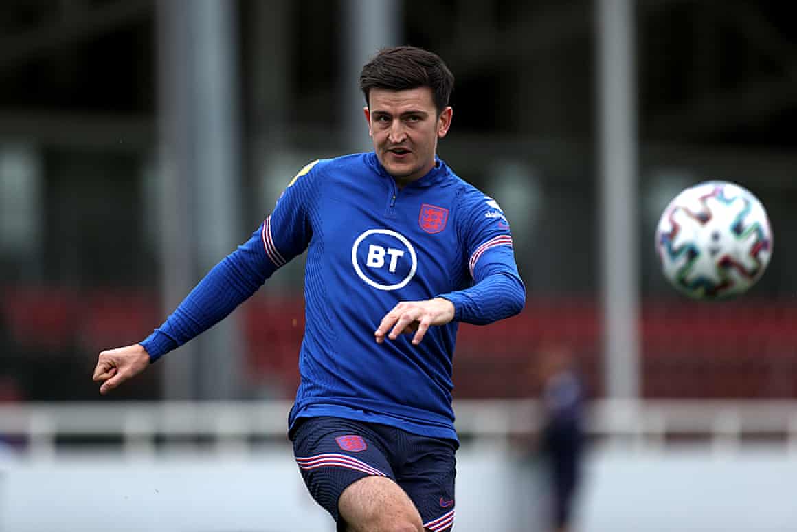 Harry Maguire in training on Thursday.