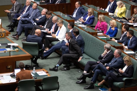 The Opposition front bench during question time