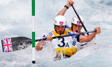 Etienne Stott with Tim Baillie compete on their way to Olympic gold at London 2012