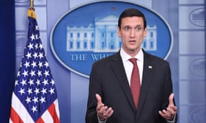 Tom Bossert speaks at the White House on Thursday in Washington DC.