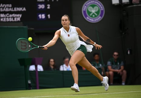 Aryna Sabalenka runs for a forehand shot