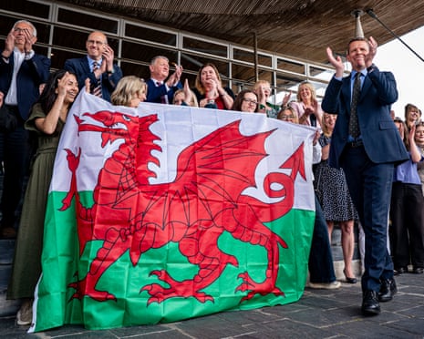 Rhun ap Iorwerth addressing Welsh parliament or political rally