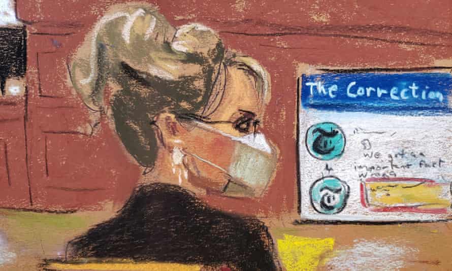 Sarah Palin, as seen in a courtroom sketch on 11 February.