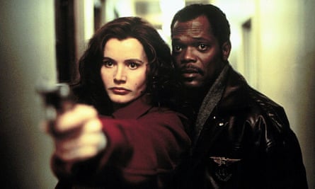 Samuel L Jackson with Geena Davies in The Long Kiss Goodnight