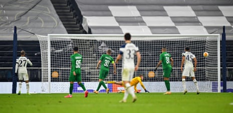 Tottenham Hotspur’s Lucas Moura scores their fourth goal.