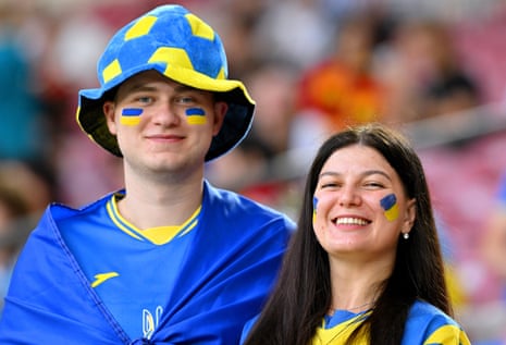 Ukraine fans ahead of the game in Stuttgart.