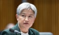 Penny Wong during Senate estimates at Parliament House in Canberra on Monday.