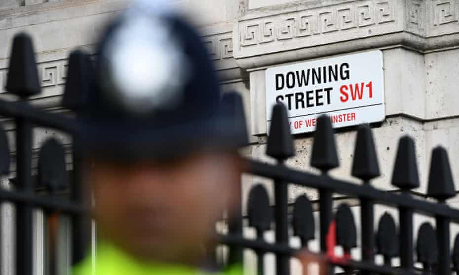 A police officer outside Downing Street in London