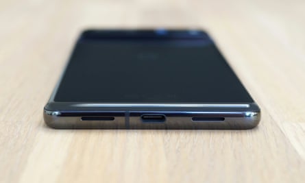 The USB-C port of the Pixel 7 Pro.