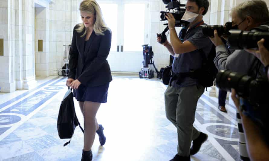 Frances Haugen arrives to testify before a Senate subcommittee on Capitol Hill