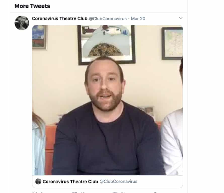 Brian from the Coronavirus Theatre Club on Twitter @ClubCoronavirus