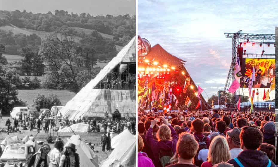 Pyramid stage in 1971 and 2015