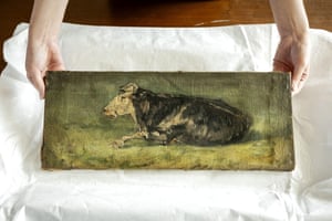 Oil painting of a cow