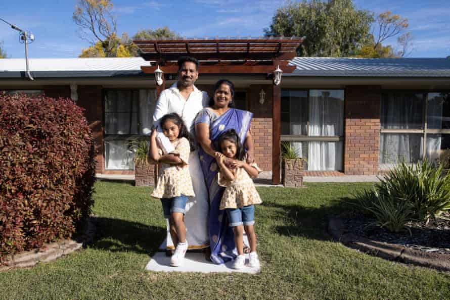 The Nadesalingam family outside their new home in Biloela.