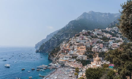 A view of Positano from a path leading to the mountainous interior of the Amalfi.