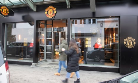 A lounge of British soccer club Manchester United at the World Economic Forum 2023 in Davos
