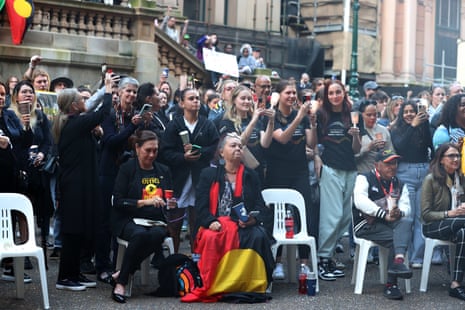 Mourners at Town Hall in Sydney