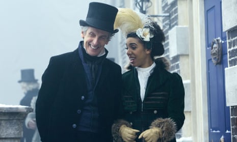 Peter Capaldi as Dr Who and Pearl Mackie as Bill Potts