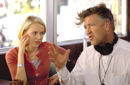 Naomi Watts and David Lynch on the set of Mulholland Drive.
