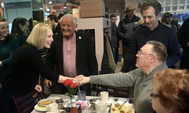 Gillibrand meets with friends and supporters at the Country View Diner during a news conference on Wednesday, in Brunswick, NY, on Wednesday.