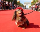 Hundreds of dachshunds march down the Champs-Élysées during Paris fashion week – video