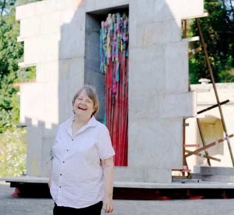 ‘Her laughter was one of the most joyous sounds on Earth’ … Phyllida Barlow with act, her artwork in Highgate Cemetery, London.