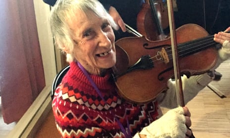 Jean Middlemiss playing her viola. She firmly believed there was music in everyone