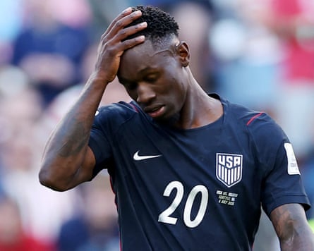 USA v Belgium: Round of 16 - FIFA World Cup 2026SEATTLE, WASHINGTON - JULY 06: Folarin Balogun #20 of the United States reacts after Belgium's third goal by Hans Vanaken #20 during the FIFA World Cup 2026 Round of 16 match between USA and Belgium at Seattle Stadium on July 06, 2026 in Seattle, Washington. (Photo by Sarah Stier - FIFA/FIFA via Getty Images)