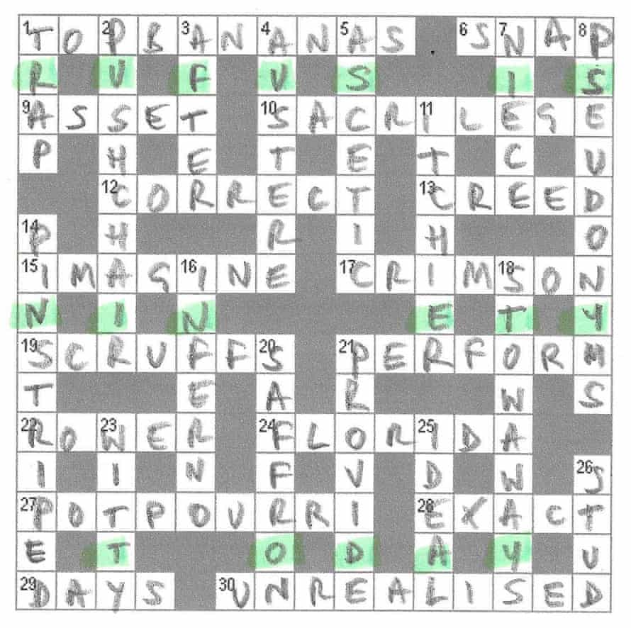 Puzzle contains hidden message: RUFUS IS NINETY TODAY